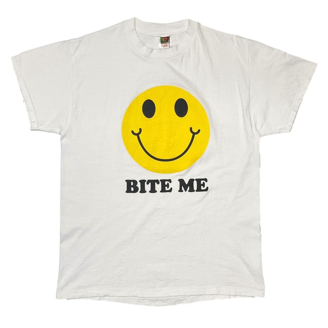 OLD & VINTAGE SMILE BITE ME WHITE FRUIT OF THE LOOM LARGE 5104