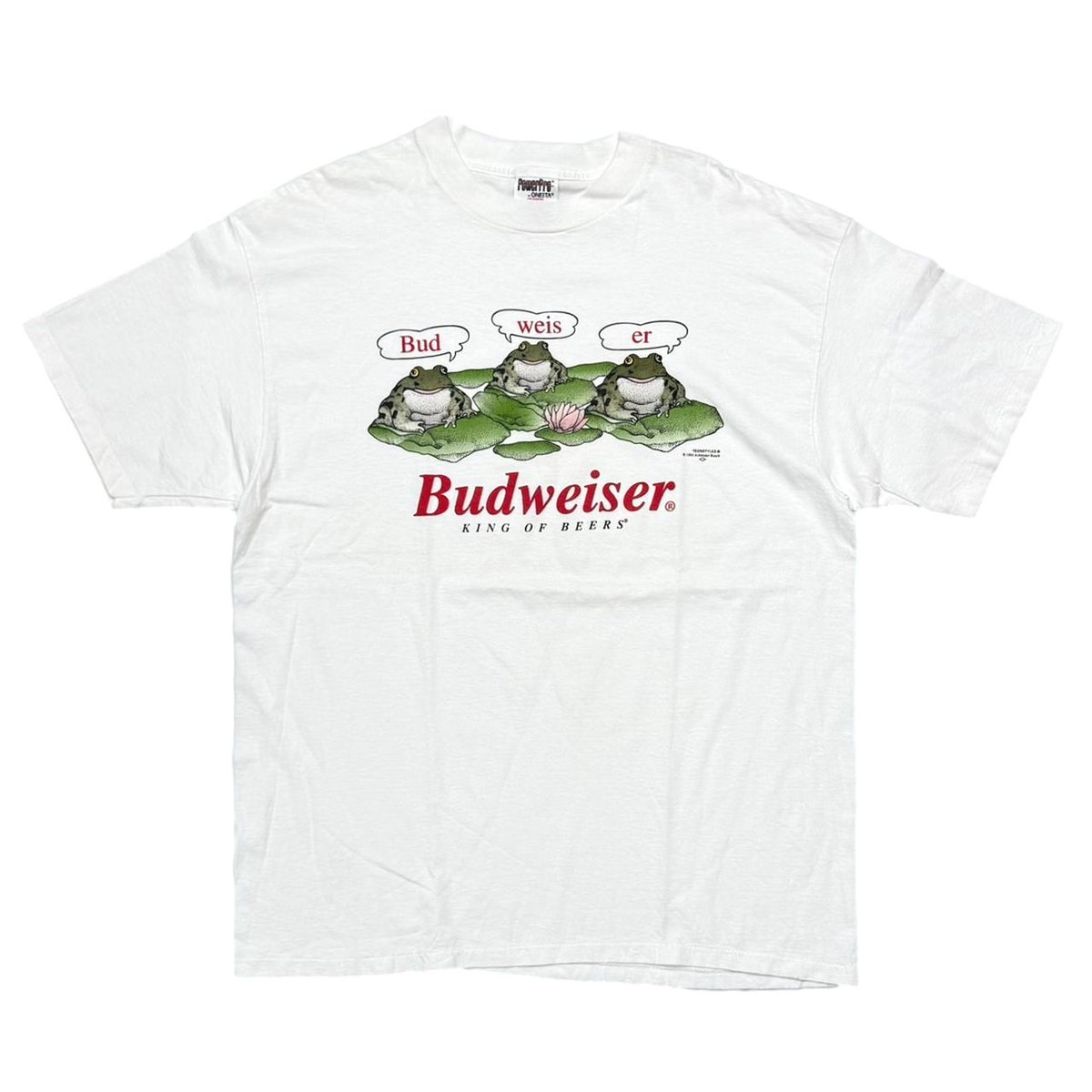 Budweiser 1995 3 FROGS WHITE ONEITA XL 4613
