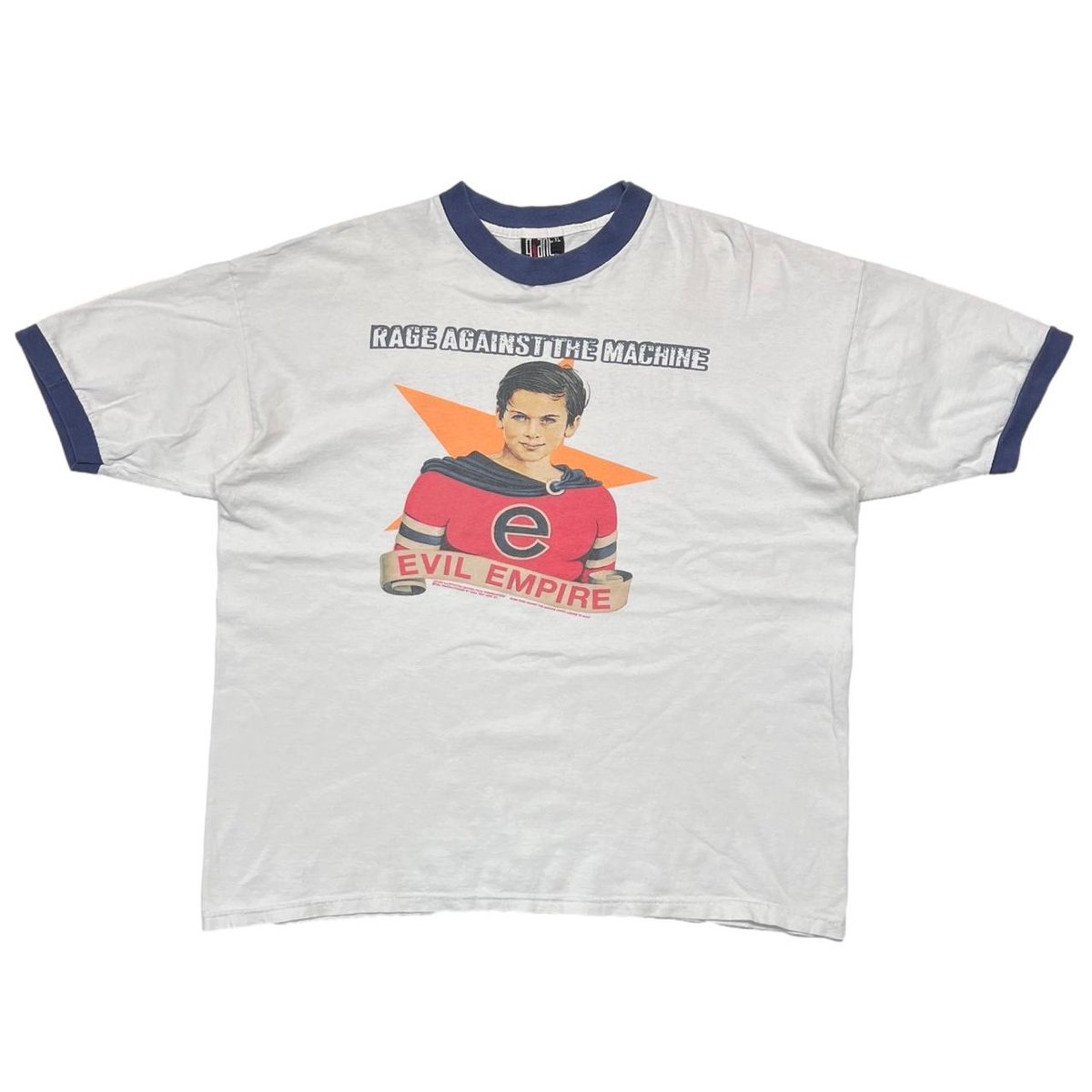 RAGE AGAINST THE MACHINE EVIL EMPIRE RINGER WHITE/NAVY GIANT XL 9833