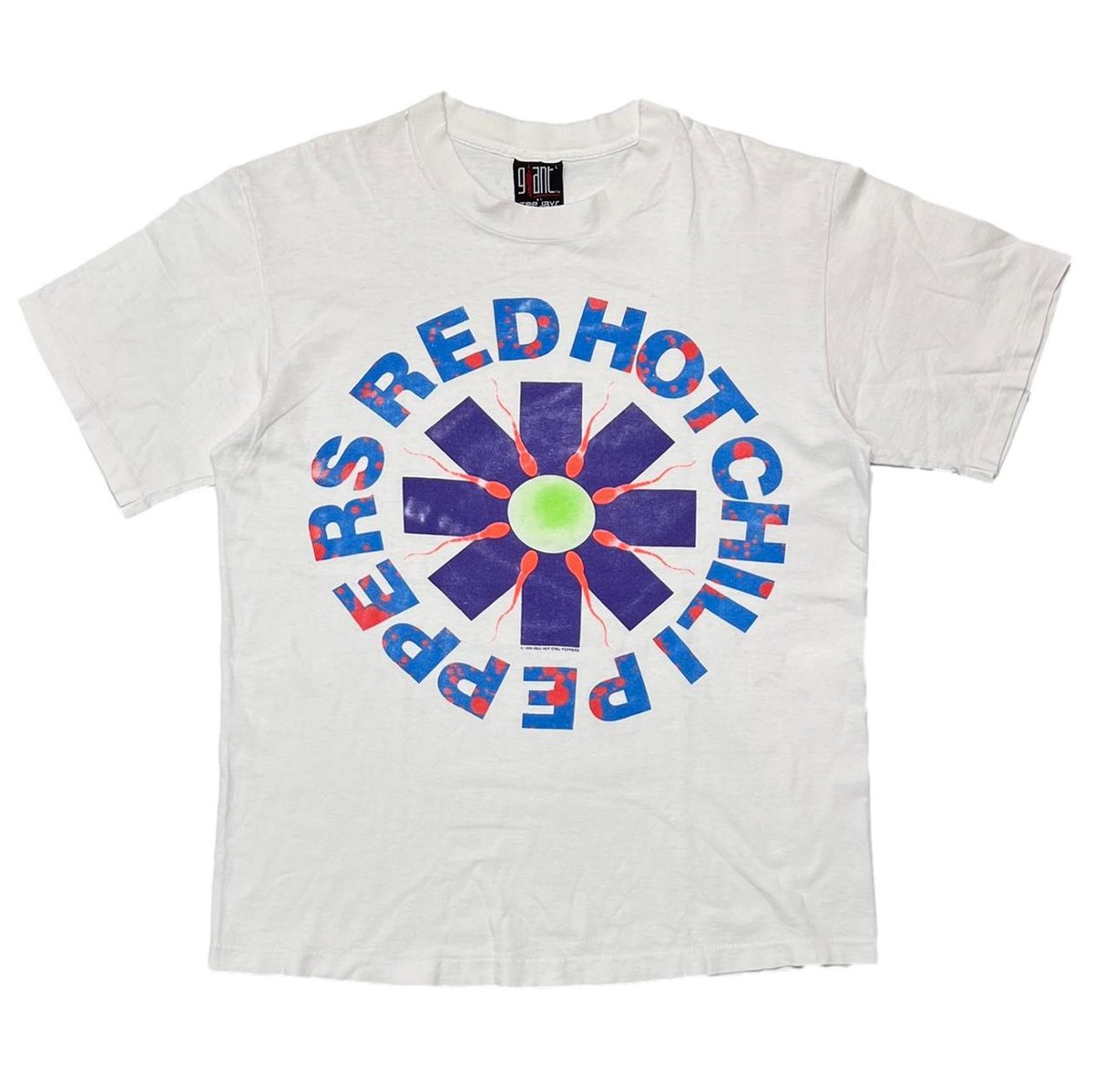 RED HOT CHILI PEPPERS SPERM LOGO WHITE GIANT by TEE JAYS LARGE 8032