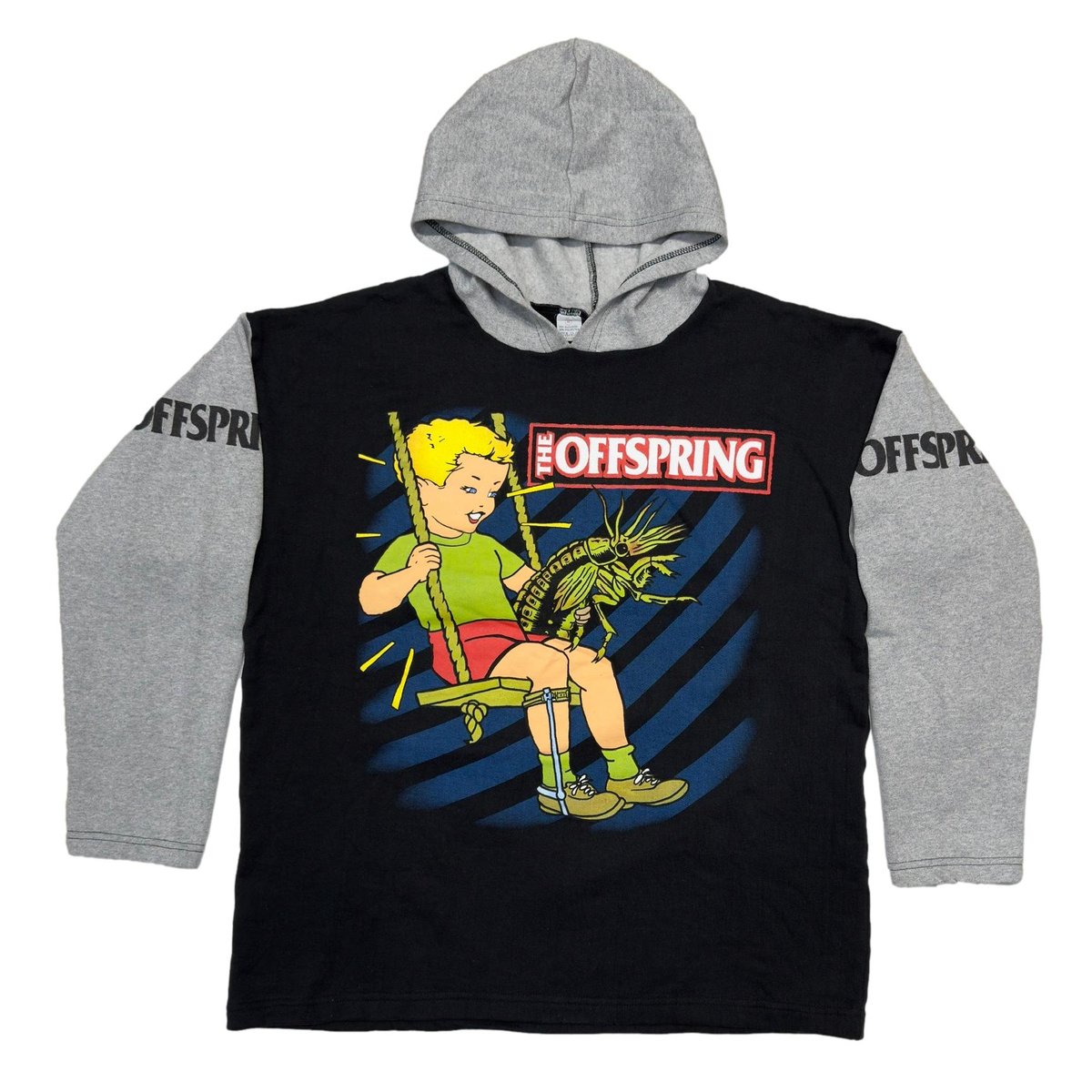 OFFSPRING AMERICANA COLOR BLOCKING SWEAT HOODIE BLACK GREY XL 4460