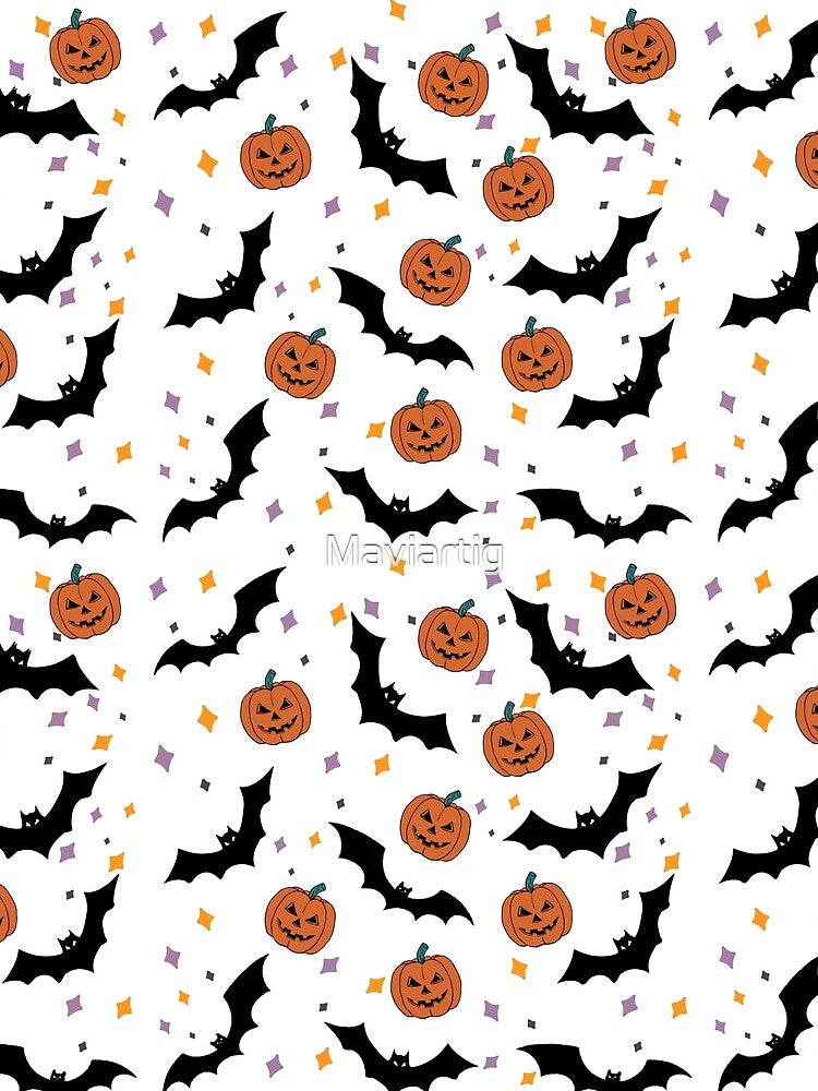 Cute Aesthetic Retro Halloween Pattern by Maviartig