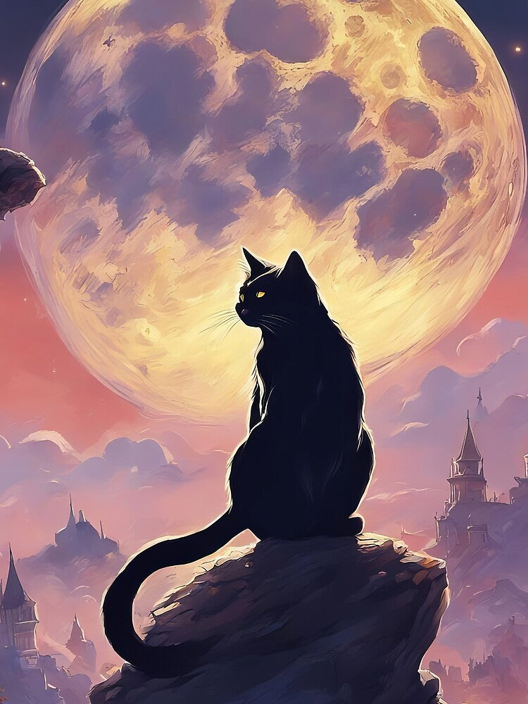black cat moon by Dingo-Digital