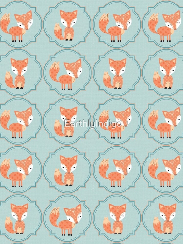 Cute Red Fox Pattern, Woodland Creature Fox Pattern, Fox Lovers by EarthlyIndigo