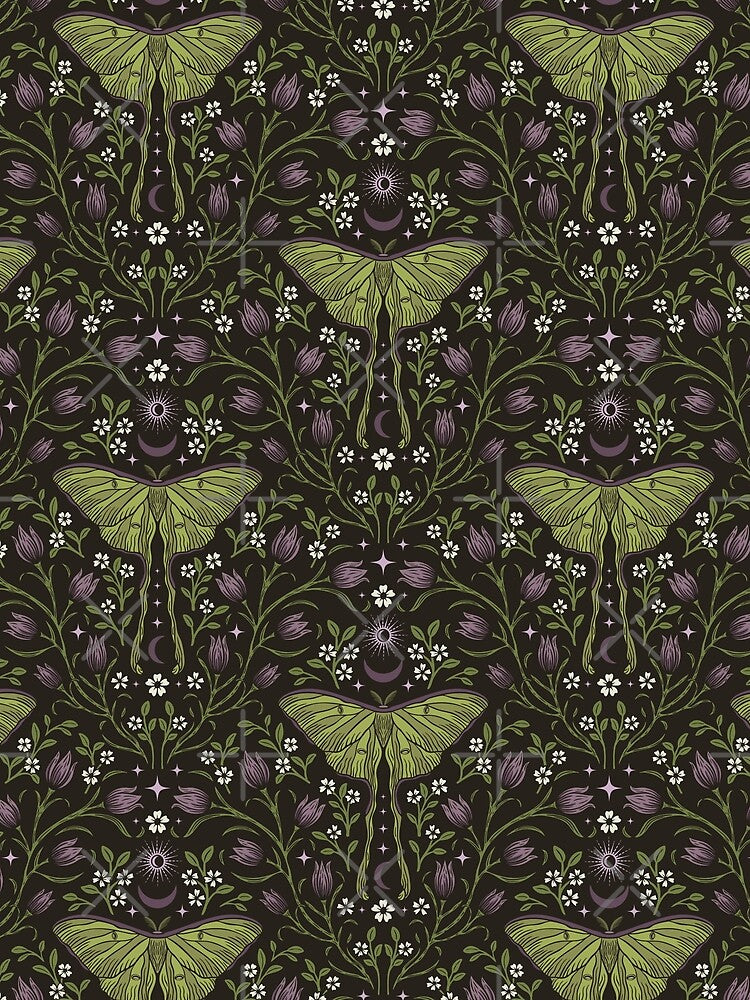 Luna Moth in purple and green by EarthFaeryDSGN