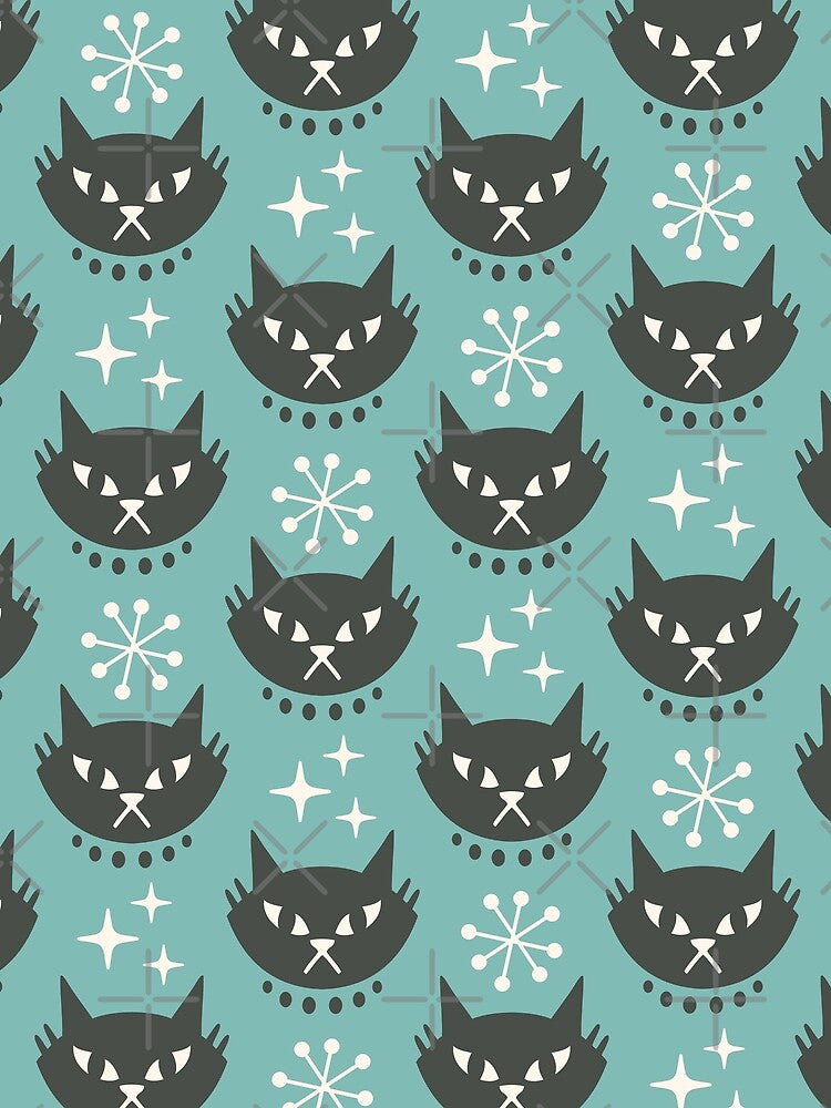 Mid Century Modern Cat Pattern 344 by tonymagnerart