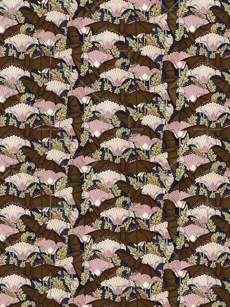 Pattern, Bats and Poppies by Festive Bug