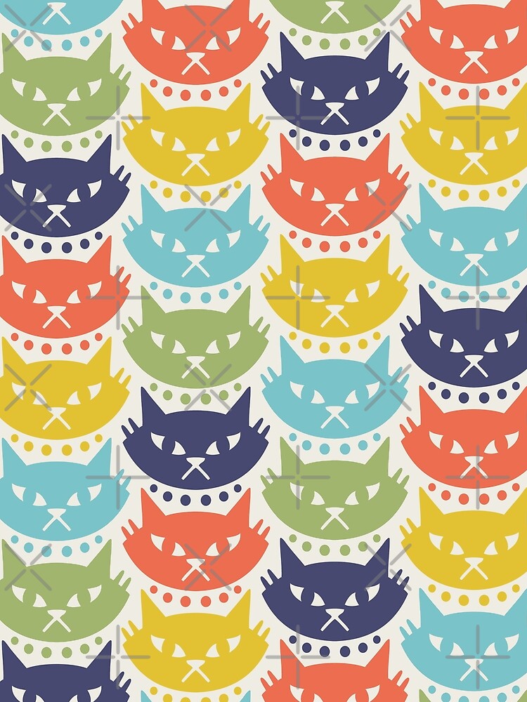 Mid Century Modern Cat Pattern 336 by tonymagnerart