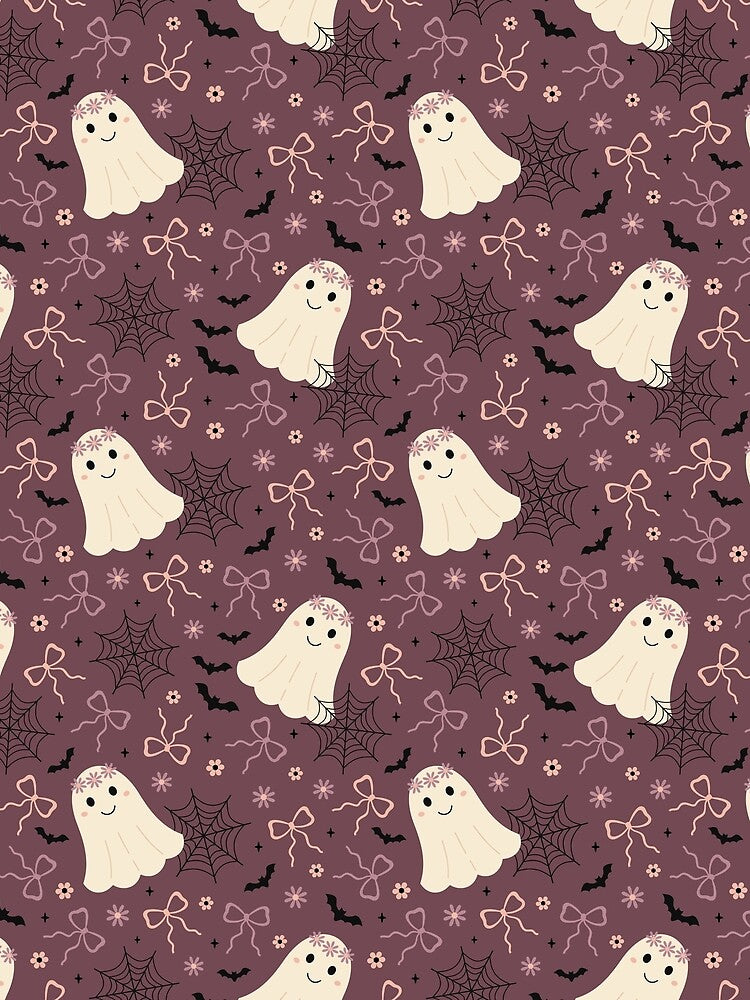 Coquette Halloween Ghost Pattern by Julza Art