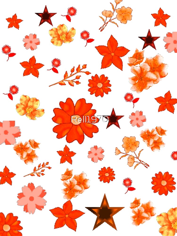 Fall Season Orange Floral Pattern by Rell1970
