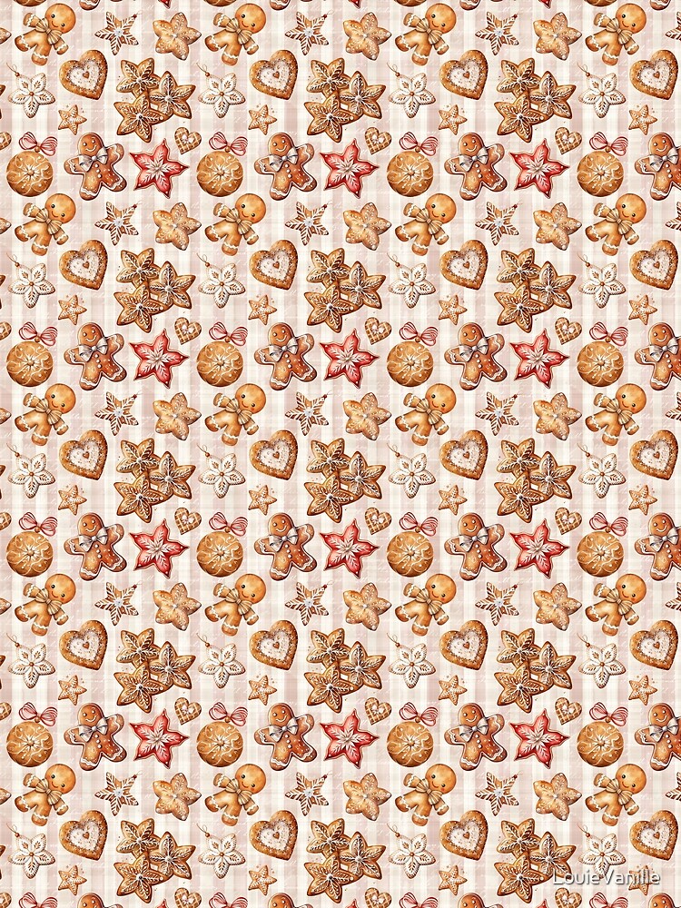 Vintage Christmas Gingerbread Pattern by LouieVanille