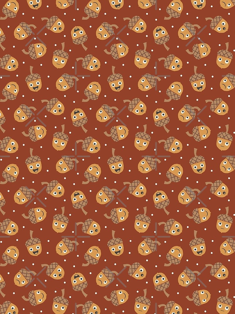 Fun Cute Acorns - Fall - rust by littlearrow