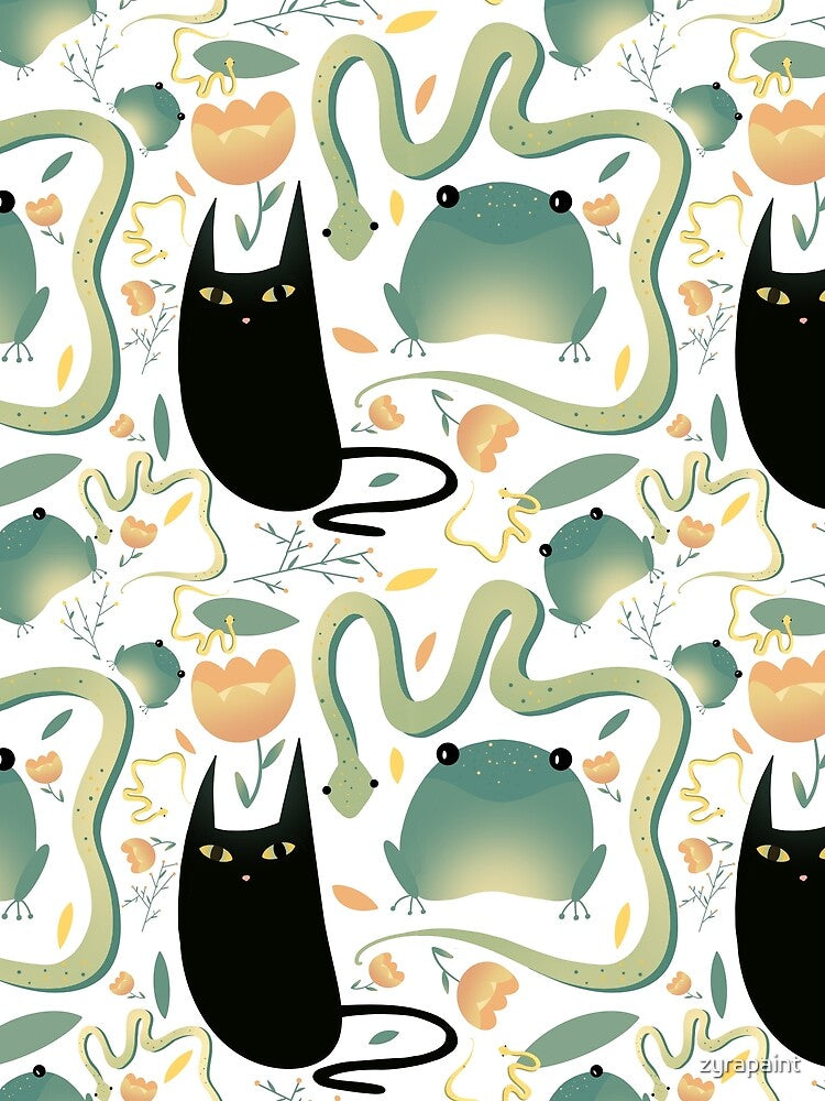 Cat Frog and Snake by zyrapaint