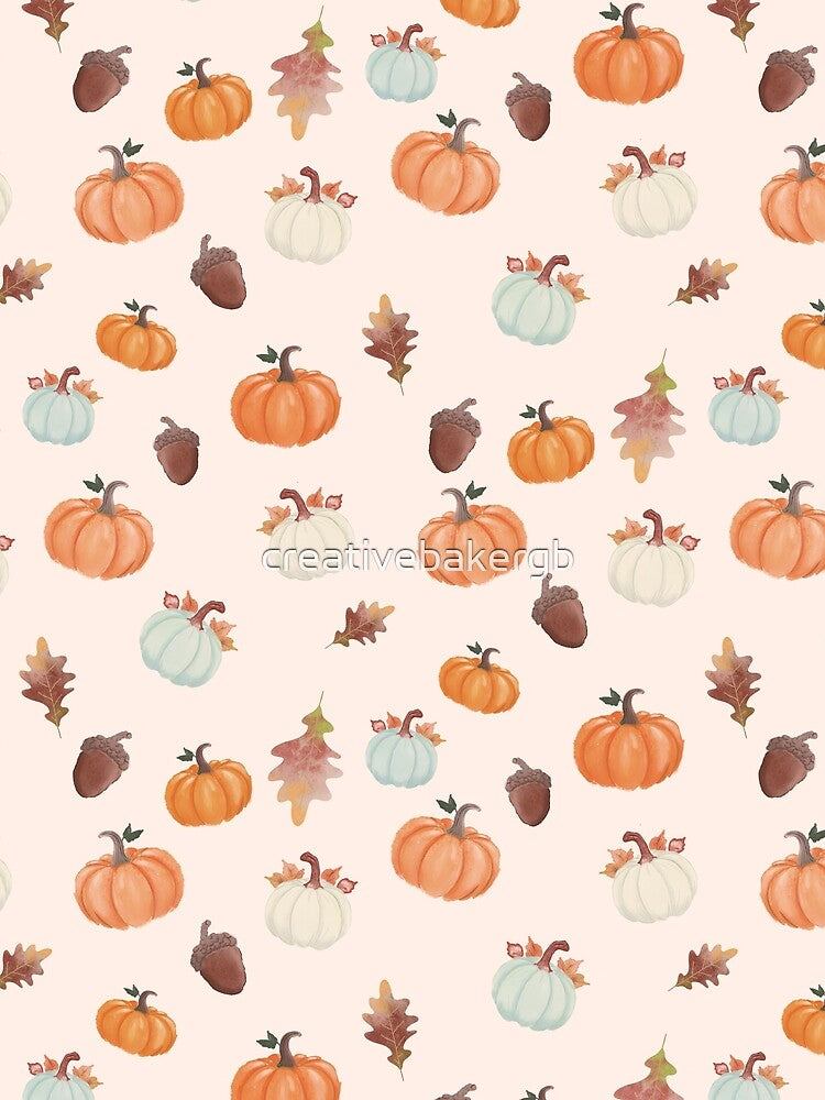 Watercolour Pumpkin Patch // Hand Painted Autumn Art by creativebakergb