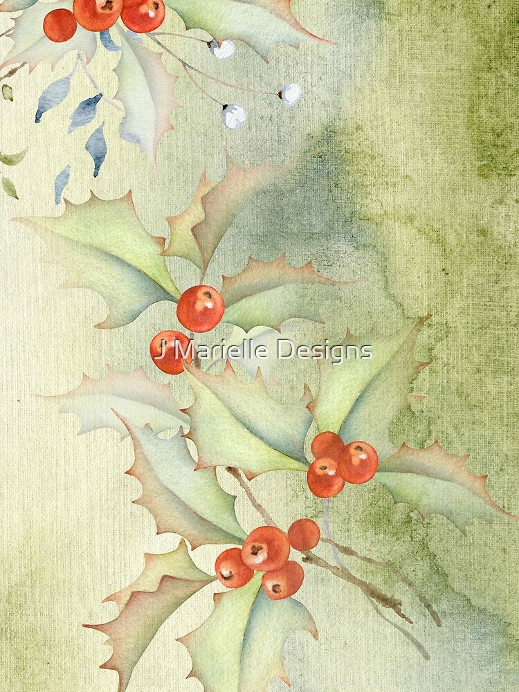 Vintage Christmas Holly by J Marielle Designs