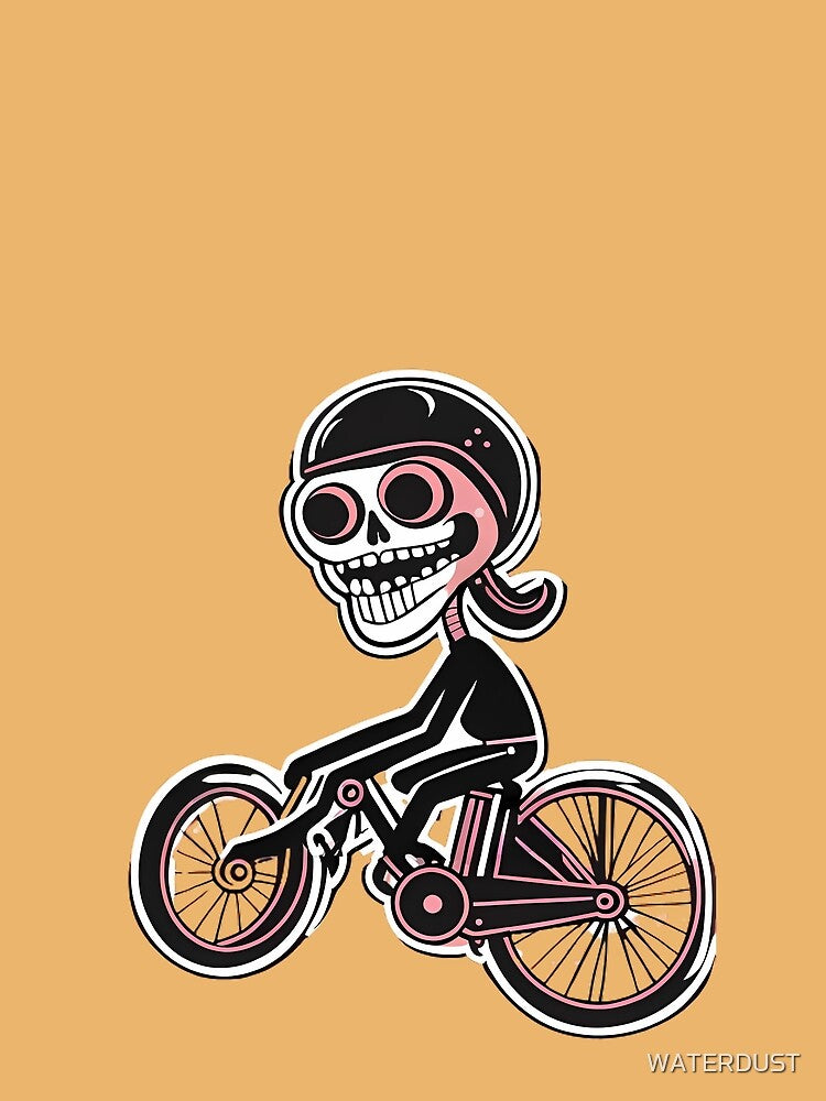 skeleton on a bicycle by WATERDUST