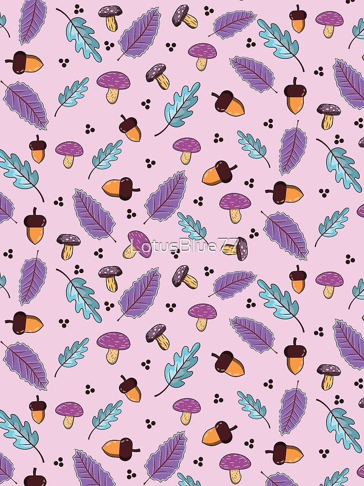 Neon Autumn Plants Seamless Pattern by LotusBlue77