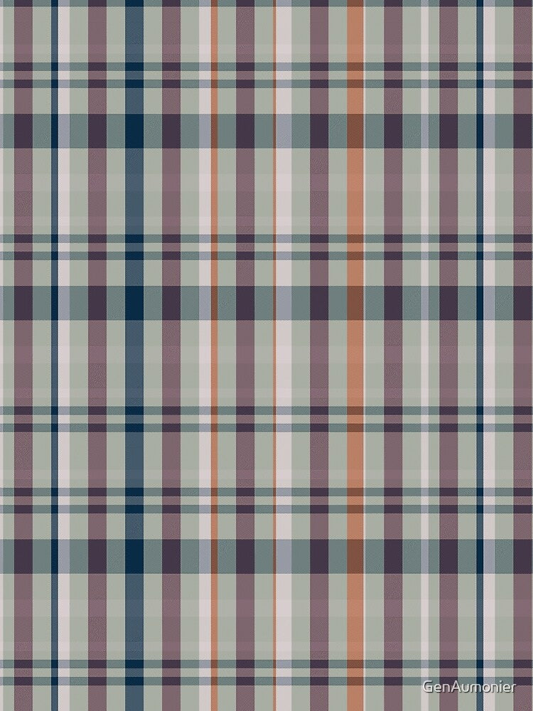 Autumn Aesthetic Catriona 1 Hand Drawn Textured Plaid Pattern by GenAumonier