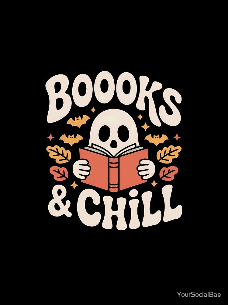 Spooky Cute Ghost Reading Book by YourSocialBae
