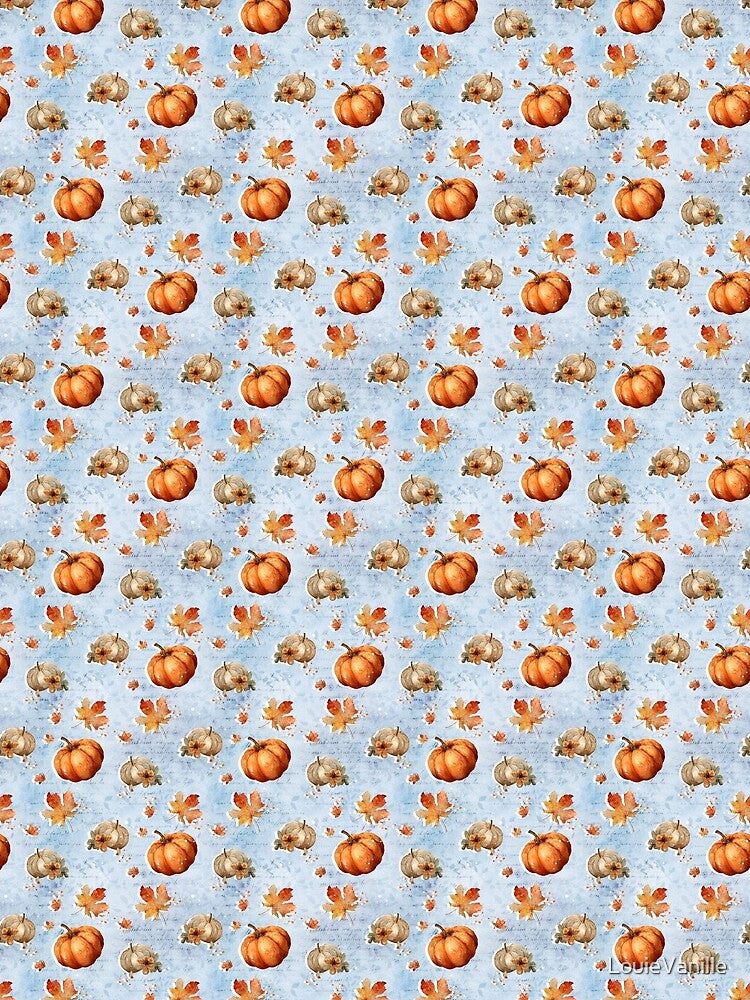Cozy Fall Pumpkin and Leaves Pattern by LouieVanille
