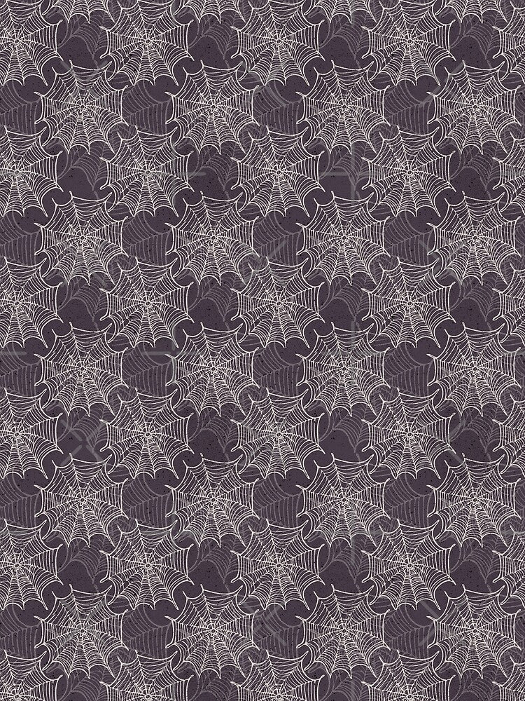 Textured Black and White Spider Web for spooky season by Claudia S. Design