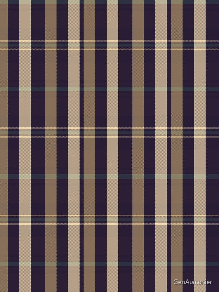 Autumn Aesthetic Artair 1 Hand Drawn Textured Plaid Pattern by GenAumonier