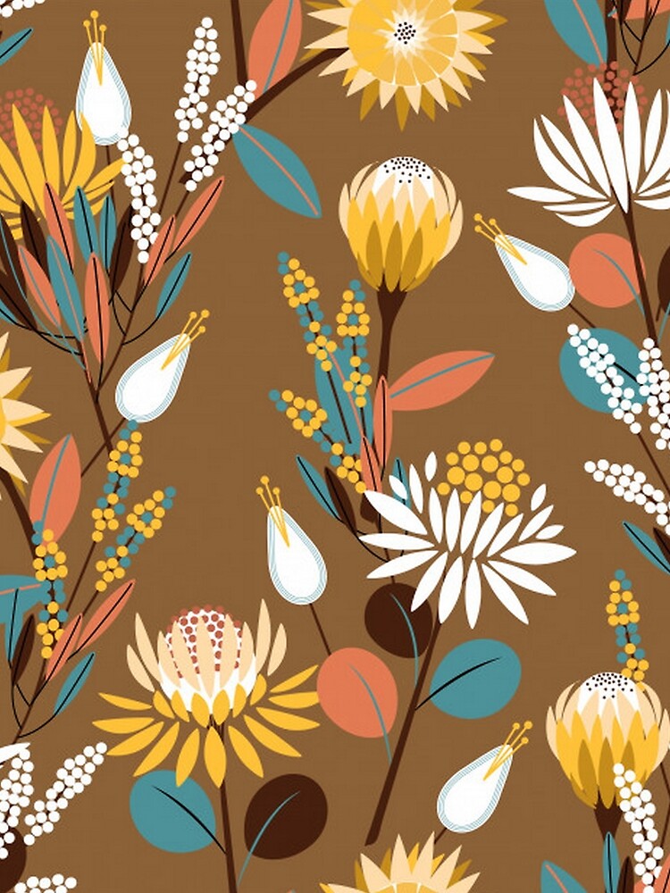 Vintage Protea Garden Floral by pugmom4
