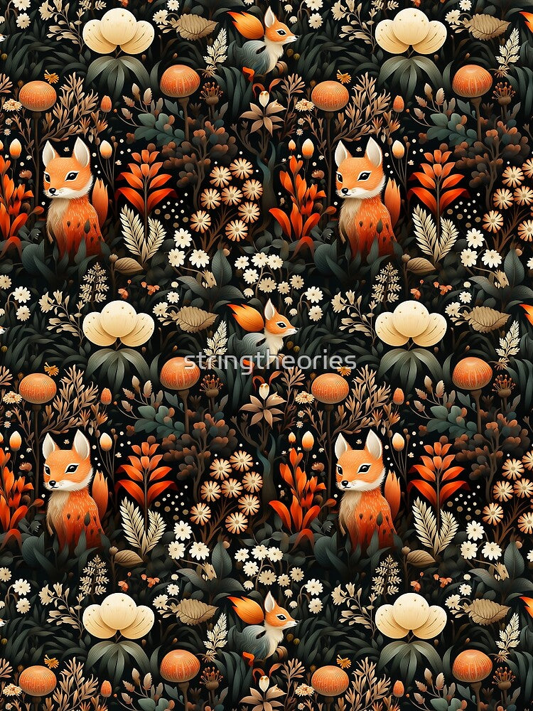Cute Autumn Woodland Fox by stringtheories