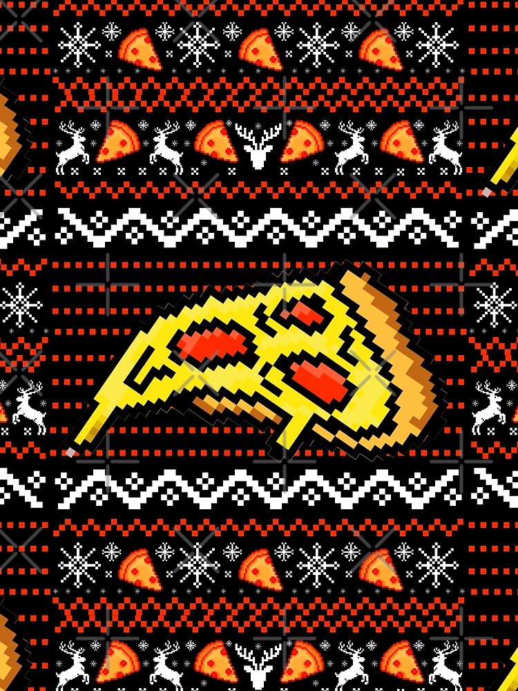 Funny Christmas Pizza Ugly Sweater Pattern by ACC