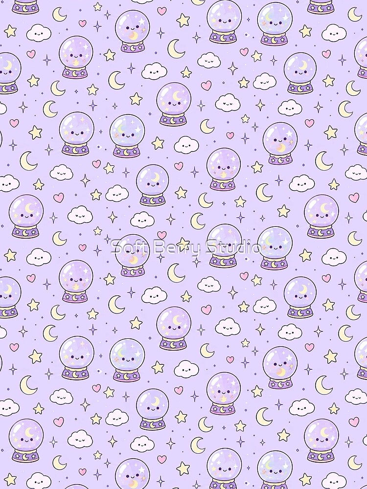 Kawaii Crystal Ball Pattern by Soft Berry Studio