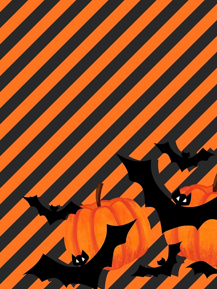 Super spooky halloween bats and pumpkins stripes by chihuahuashower