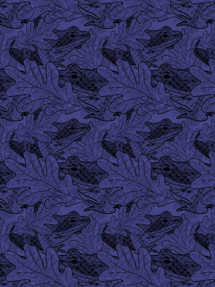 Wood Frog in the Oak Leaves Black and Purple by Art in My Loft