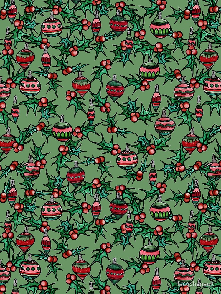 Retro Christmas Holly by lacychenault