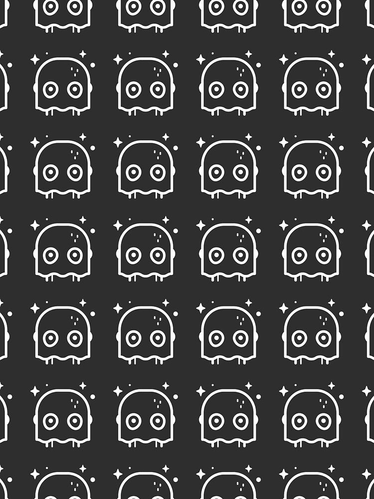 Happy Halloween Holiday | Spooky Ghost Line Art Cartoon Pattern by Ainbowz-Artwork