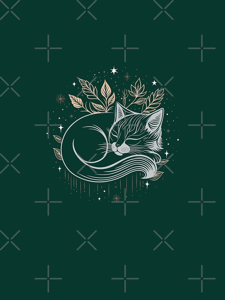 Sleeping Cat – Cozy Autumn Cat Art by Christine Krahl