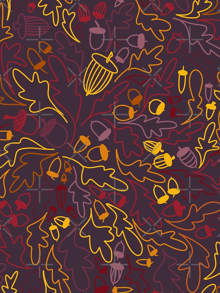Purple and Yellow Acorn Pattern by Krystal  Thomas