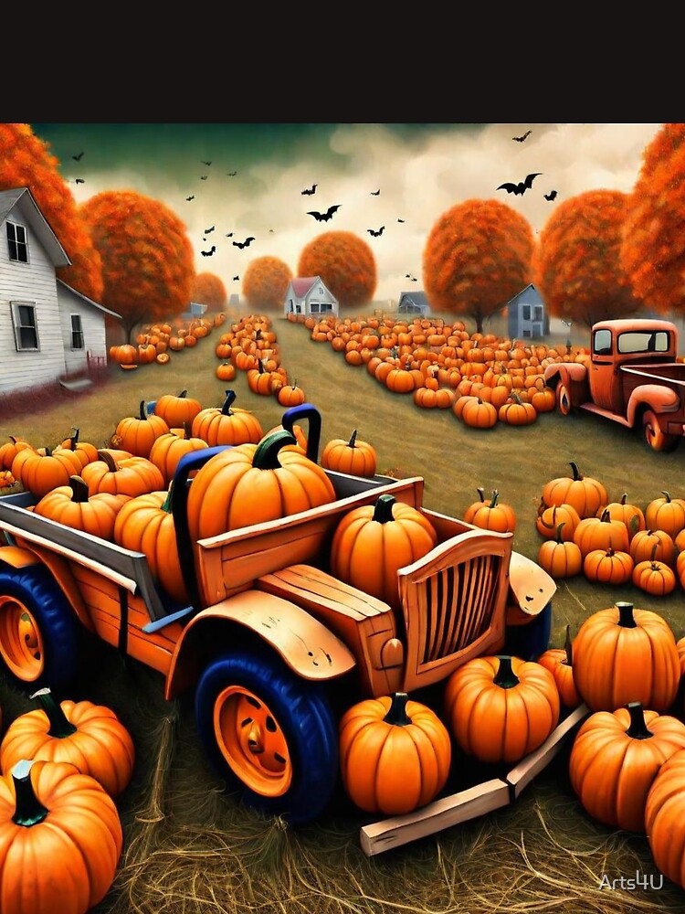 SPOOKY SEASON PUMPKIN HAY RIDE IN THE COUNTRY by Arts4U