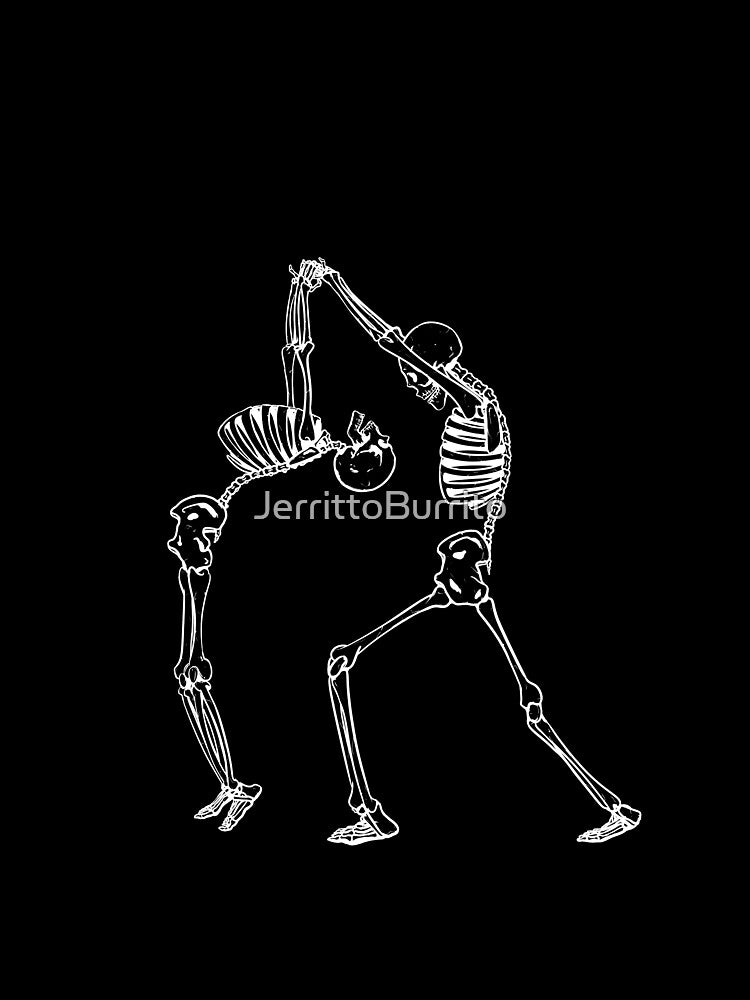 Skeletons Dancing White by JerrittoBurrito