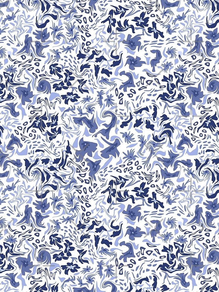 Abstract blue Floral Pattern by creativinchi