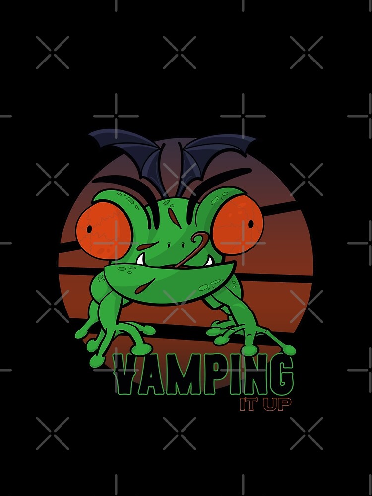 Vamping it up. Cute cartoon vampire frog. by LaBellCreative
