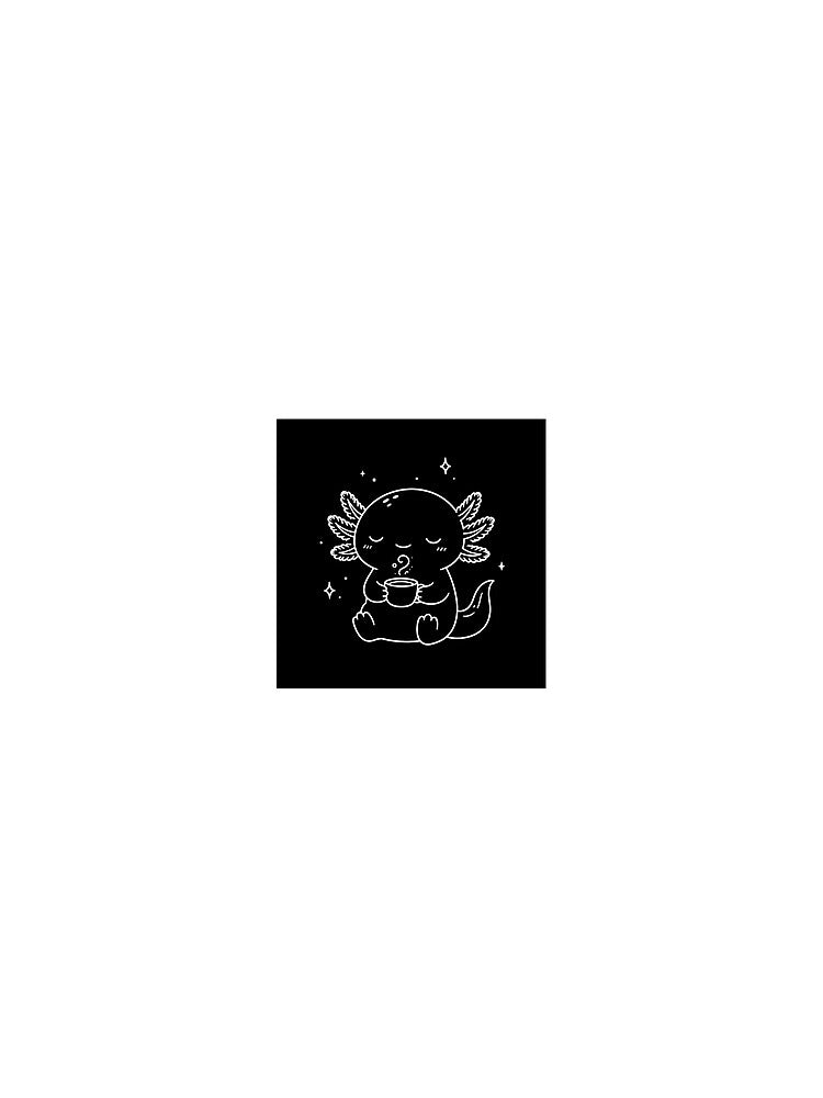 Cute Axolotl Drinking Coffee – Kawaii Cozy Animal by SakuraHQ