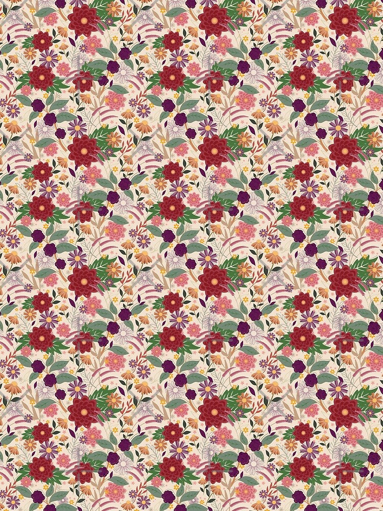 Autumn Blooms Cute Fall Floral Pattern by ElleMars