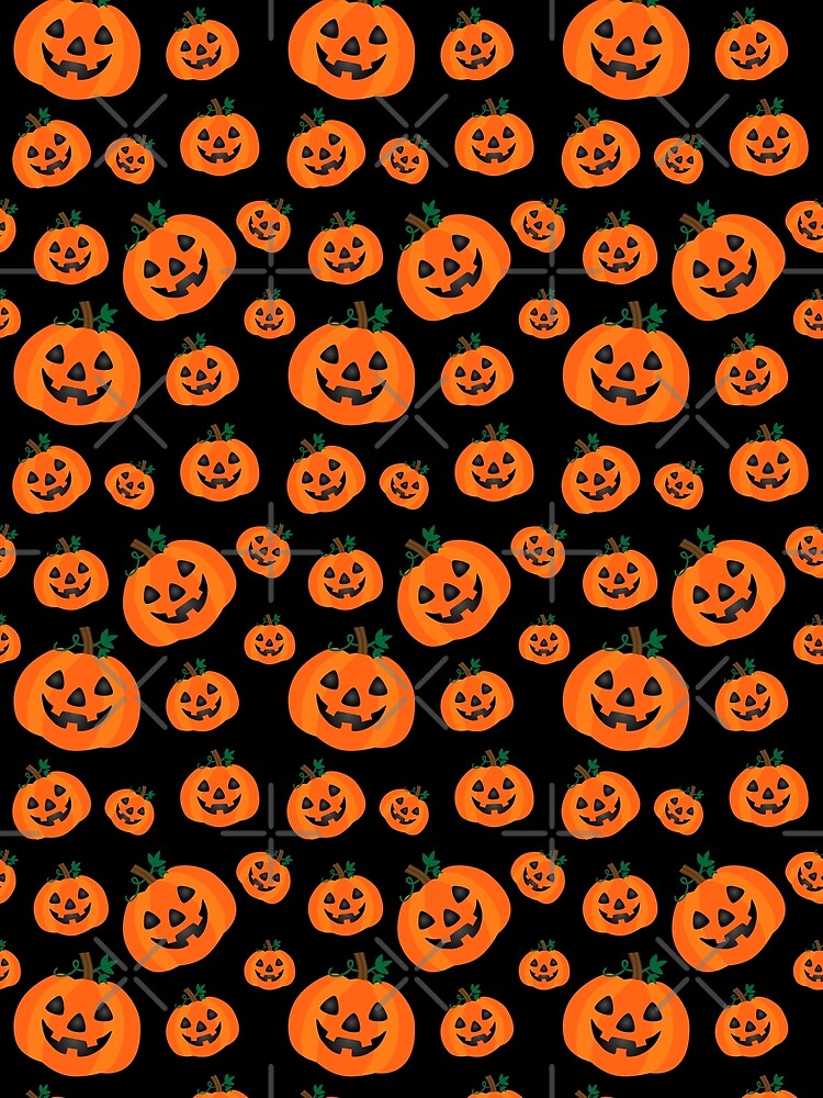 Halloween Pumpkins Design, Orange and Black Pumpkin Halloween Pattern by bestggraphico
