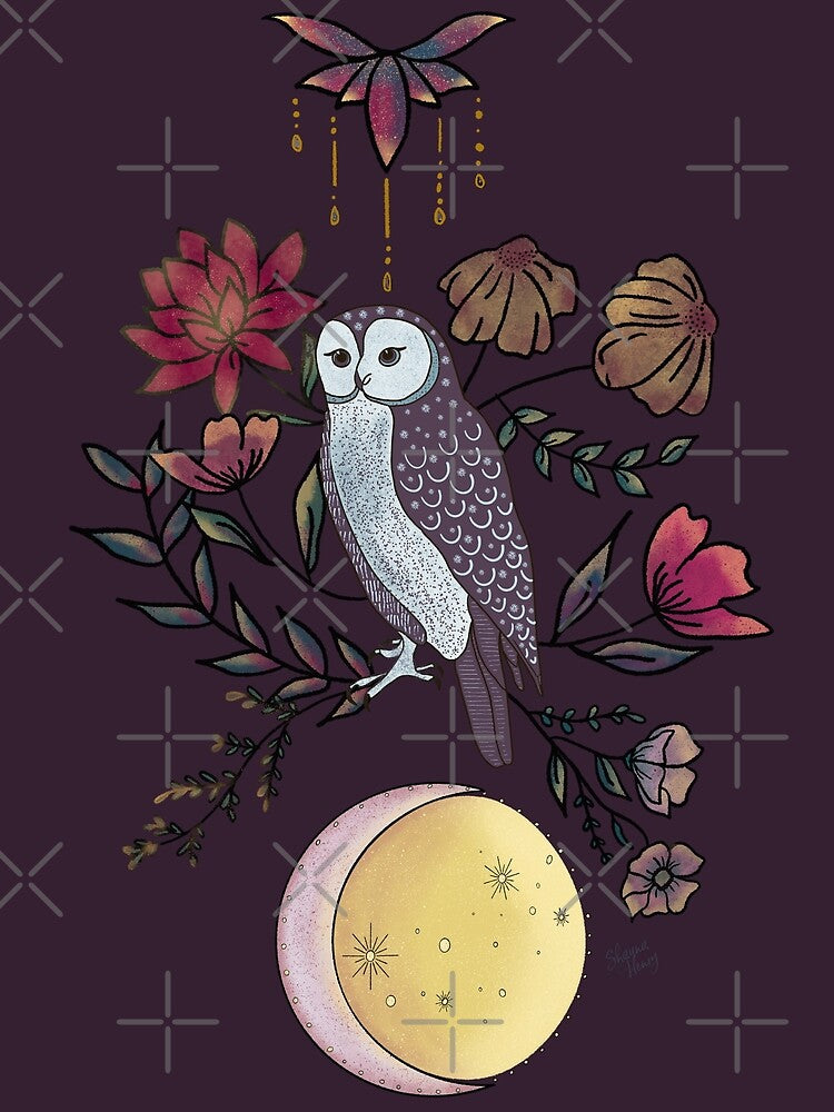 Floral Night Owl 1.2 by Old Urban Farmhouse Design Studio