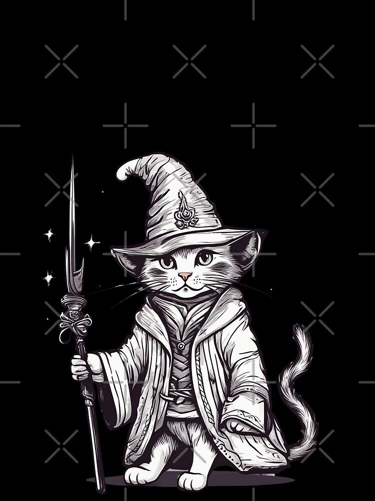 Cute White Kitty Cat Feline Wizard by LuizSilva1983