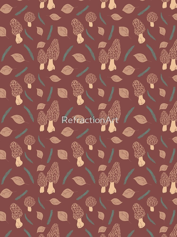 Morel Mushroom Pattern by RefractionArt