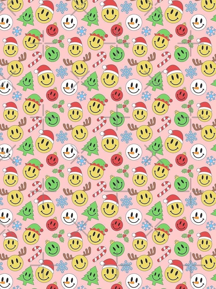 Pink Retro Christmas. Groovy Xmas. by PolpoDesign