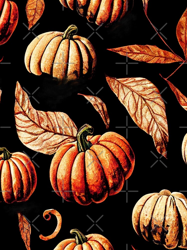 Pumpkins and fall leaves vintage look by RileyKyler