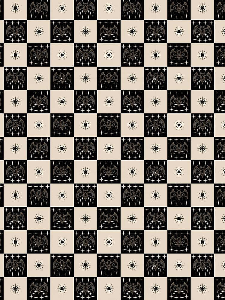 Gothic Bat Checkerboard Pattern by SideEye Co