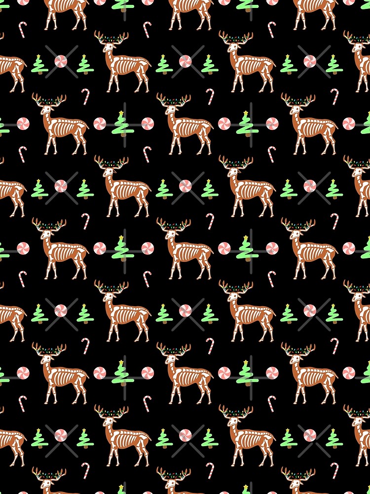 Skeleton Reindeer Christmas Pattern by JMDesignHouse